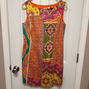 Nwot Peter Nygard | Multicolor patchprint sheath dress